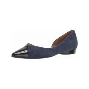 NATURALIZER Womens Navy Cap Toe Hayden Pointed Toe Slip On Leather Flats 8 N